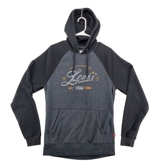 LEVIS Shirt Men's Long Sleeve Sweatshirt Hooded Medium Wash Gray Size Small - Picture 1 of 12